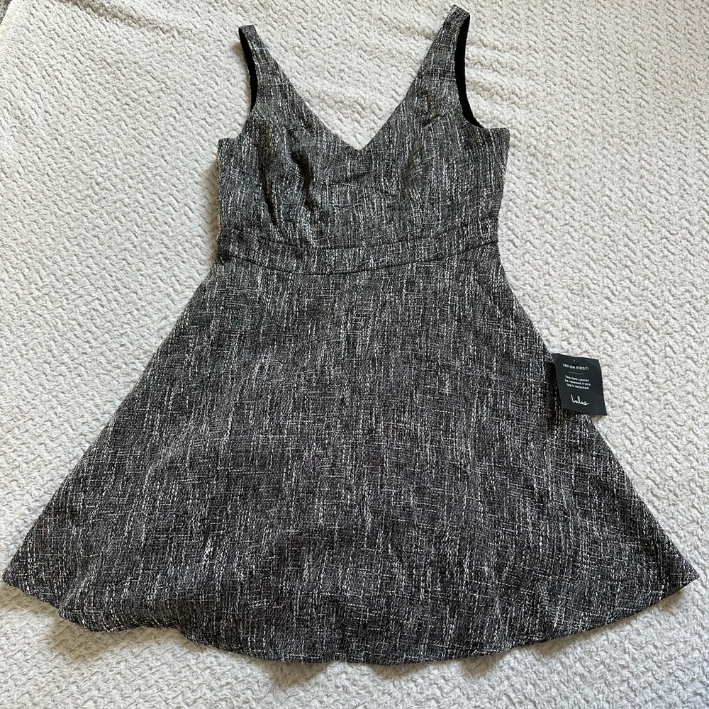 NWT Lulu’s charcoal dress - Medium
